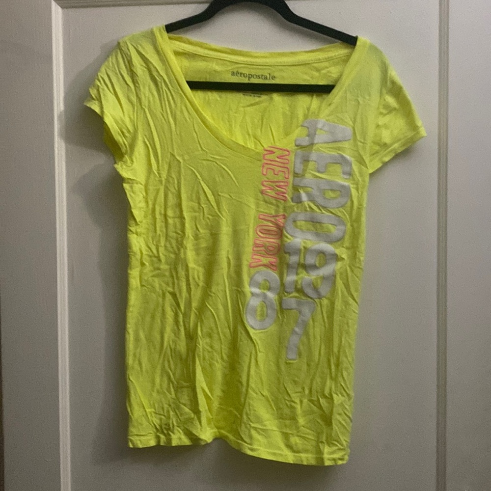 Aeropostale yellow embellished tee shirt